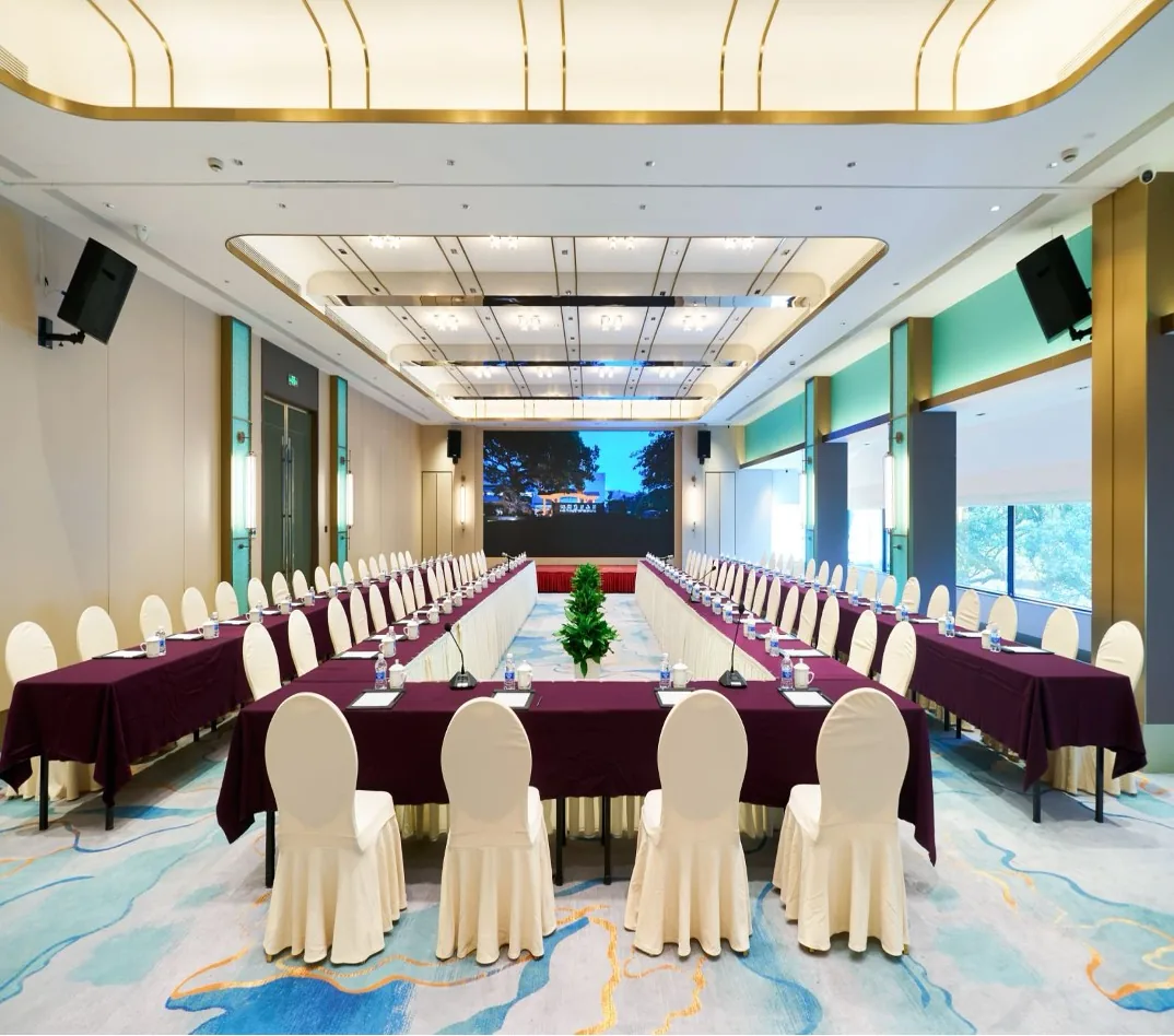 Interior of Jade Emperor Hall set up for the conference